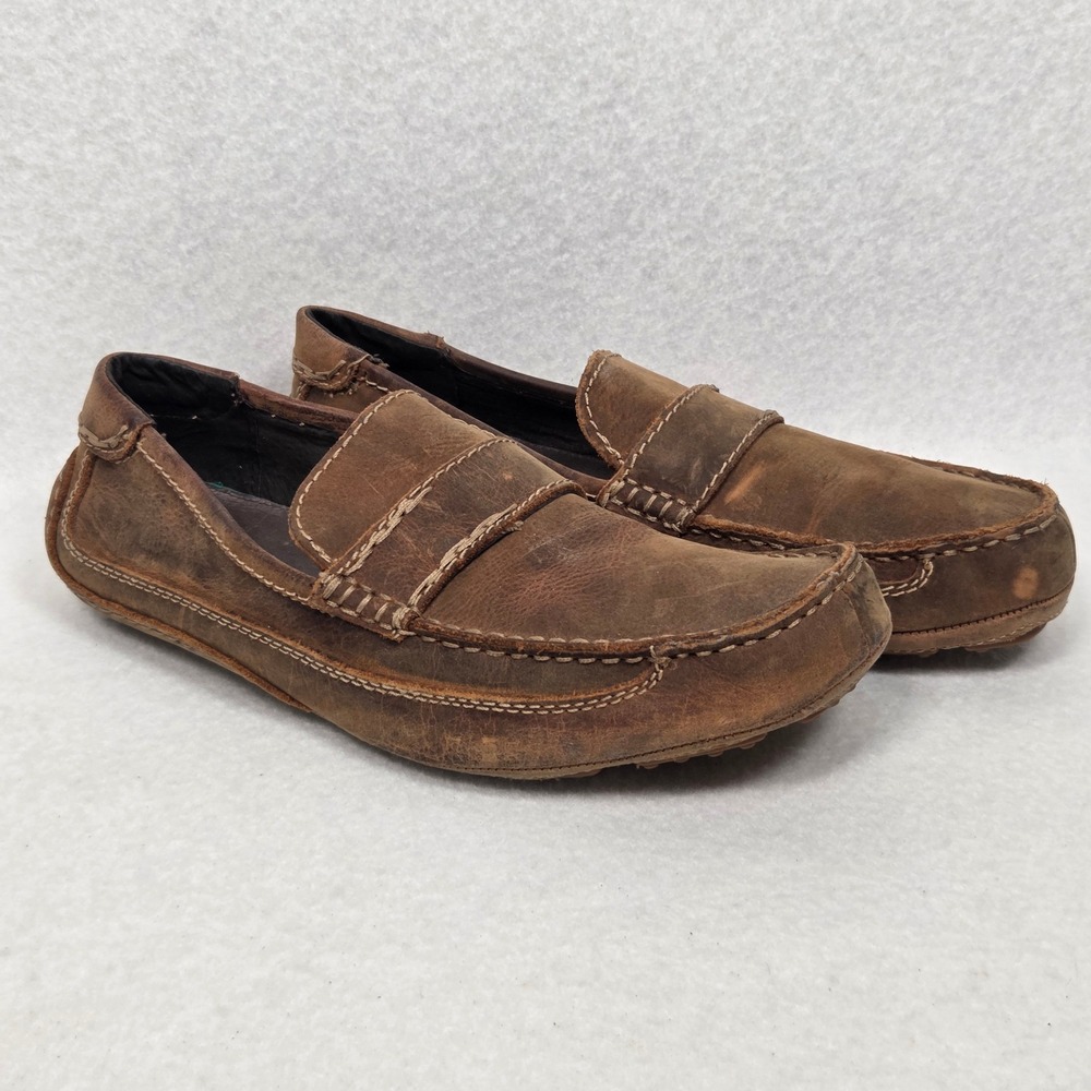 Bed Stu Penny Loafers Mens Brown Distressed Leather Slip On Shoes Moccasins 10D